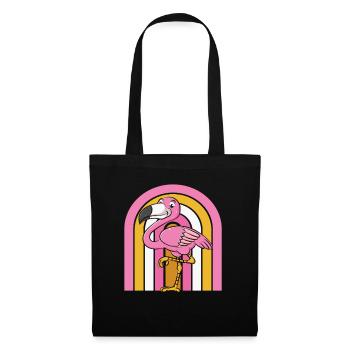 Flamant - Sac en tissu - noir - Devant