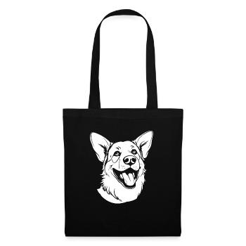 Berger Allemand Souriant - Sac en tissu - noir - Devant