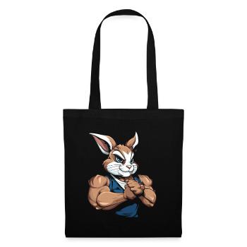 Fitness Rabbit - Tote Bag - black - Front