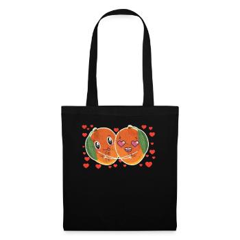 Cute Mango Couple Hugging Mango Fruit Lovers - Tote Bag - black - Front