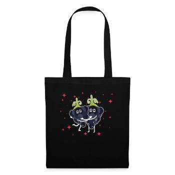 Cute Mulberry Couple Hugging Mulberry Fruit Lovers - Stoffbeutel - Schwarz - Vorne