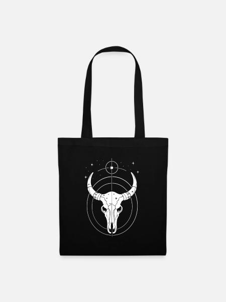 Sternzeichen Stier - Stoffbeutel - Schwarz