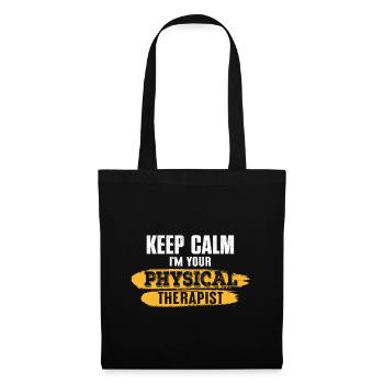 Restez calme, une thérapie experte à venir - - Sac en tissu - noir - Devant