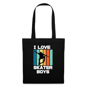 Ich liebe Skater Boys - Stoffbeutel - Schwarz - Vorne