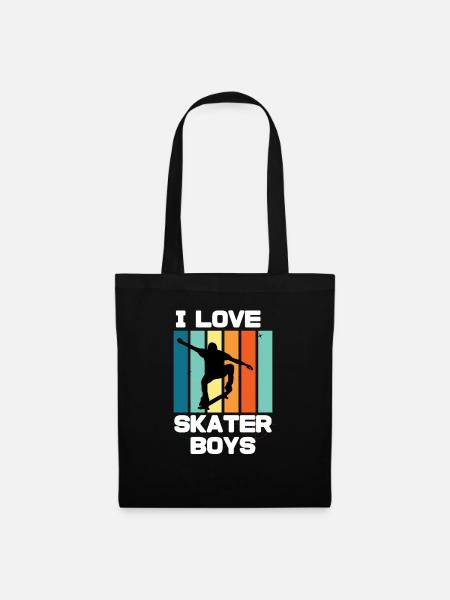 Ich liebe Skater Boys - Stoffbeutel - Schwarz