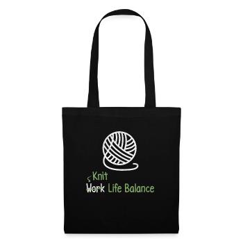 Work-life-balance Knitting - Knitting Diy - Tote Bag - black - Front