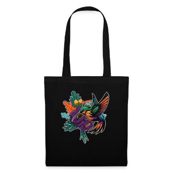 Hummingbird Flower Bird - Tote Bag - black - Front