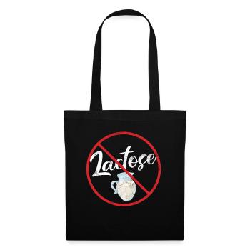 No Lactose Allergy Awareness Warning Allergic - Stoffbeutel - Schwarz - Vorne