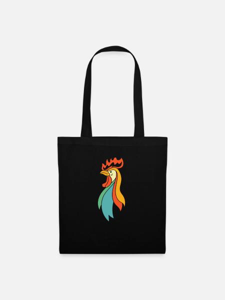 Huhn Henne - Stoffbeutel - Schwarz