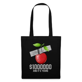 Ruban adhésif cerise amateur de fruits citation drôle - Sac en tissu - noir - Devant