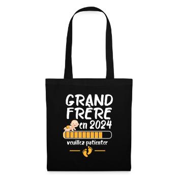 Grand Frère Annonce Grossesse Futur Frère 2024 - Sac en tissu - noir - Devant