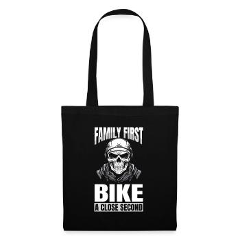 Motorrad Biker Motorbike Motorcycle Dad - Stoffbeutel - Schwarz - Vorne