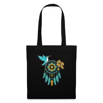 Hummingbird Dreamcatcher Bird - Tote Bag - black - Front