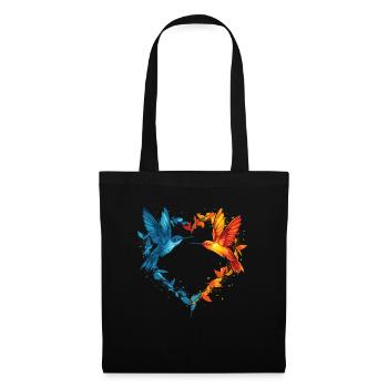 Colibri Coeur Coeur Amour Oiseau - Sac en tissu - noir - Devant