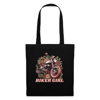 Motorrad Girl Biker Girl - Stoffbeutel - Schwarz - Vorne