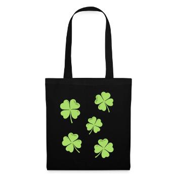 Trèfle à quatre feuilles St Patrick’s Day Luck - Sac en tissu - noir - Devant