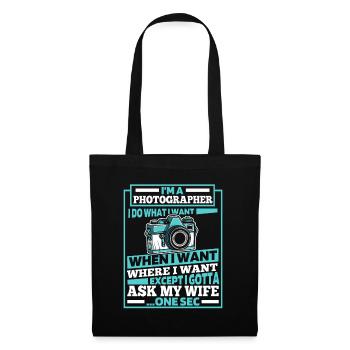 Photographe Appareil photo de photographie - Sac en tissu - noir - Devant