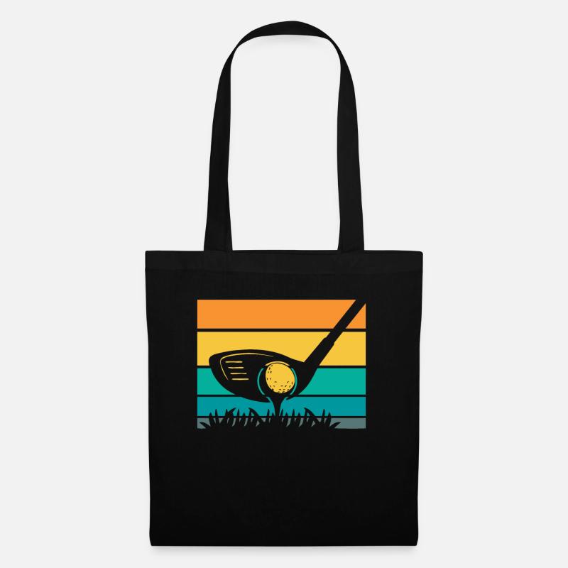 Golf Golfer Golfen - Stoffbeutel - Schwarz