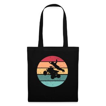 Quad 4 Retro Sunset Quad Biker Vintage Geschenk AT - Stoffbeutel - Schwarz - Vorne