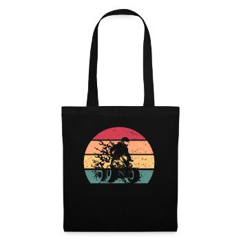 Quad 4 Retro Sunset Quad Biker Vintage Geschenk AT - Stoffbeutel - Schwarz - Vorne
