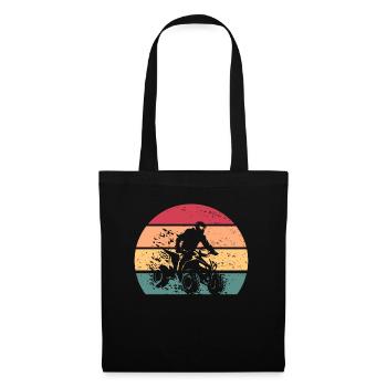 Quad 4 Retro Sunset Quad Biker Vintage Geschenk AT - Stoffbeutel - Schwarz - Vorne