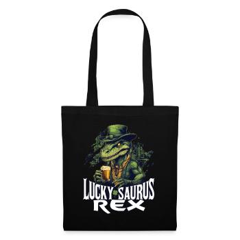 St. Patrick's Day Lucky Saurus Rex Dinosaurier - Stoffbeutel - Schwarz - Vorne
