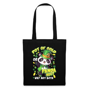St. Patrick's Day Panda-Umarmung - Stoffbeutel - Schwarz - Vorne