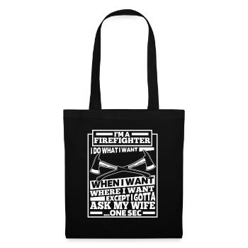 Pompier - Sac en tissu - noir - Devant