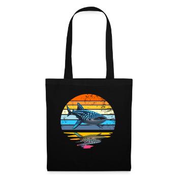 Walhai Retro Sunset Rettung die Walhaie - Stoffbeutel - Schwarz - Vorne