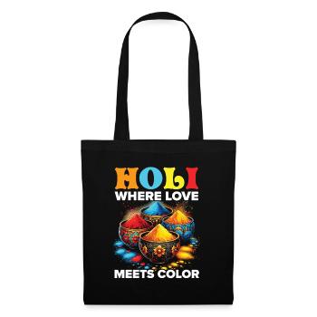 Happy Holi Greetings Hinduism Indian Festival - Tote Bag - black - Front