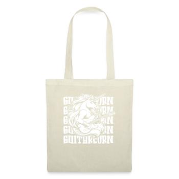 E Gitarre Elektrogitarre Einhorn Guitarcorn - Stoffbeutel - Natur - Vorne