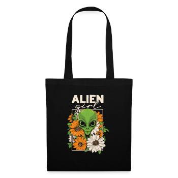 Alien Außerirdischer Alien Girl - Stoffbeutel - Schwarz - Vorne
