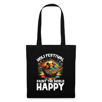 Happy Holi Greetings Hinduism Indian Festival - Tote Bag - black - Front