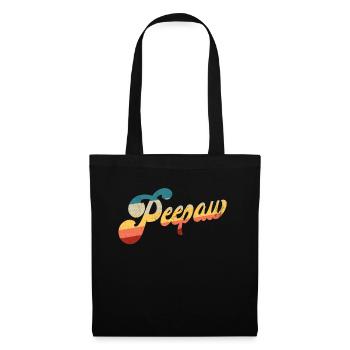 Peepaw Retro Vatertag Großvater Pate PeepawVintage - Stoffbeutel - Schwarz - Vorne