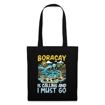 Vacances d’été à Boracay Philippines Plage de Boaracay - Sac en tissu - noir - Devant
