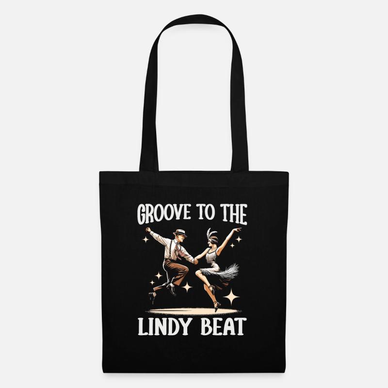 Lindy Hop Tänzer Swinging Dancing Swing Dance - Stoffbeutel - Schwarz