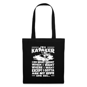 Kayakiste Drôle - Sac en tissu - noir - Devant