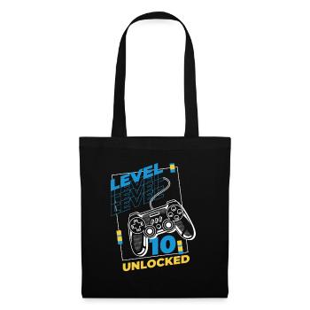 Gamer Gaming Level 10 Unlocked - Stoffbeutel - Schwarz - Vorne