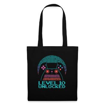 Gamer Gaming Level 10 Unlocked - Stoffbeutel - Schwarz - Vorne