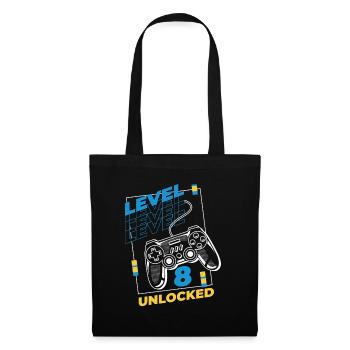 Gamer Gaming Level 8 Unlocked - Stoffbeutel - Schwarz - Vorne