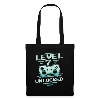 Gamer Gaming Level 7 Unlocked - Stoffbeutel - Schwarz - Vorne