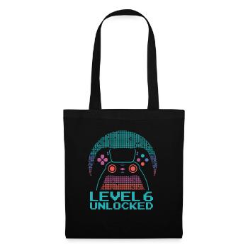 Gamer Gaming Level 6 Unlocked - Stoffbeutel - Schwarz - Vorne