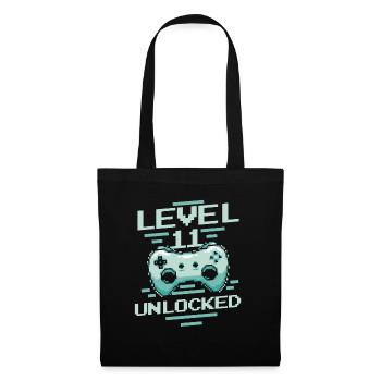 Gamer Gaming Level 11 Unlocked - Stoffbeutel - Schwarz - Vorne
