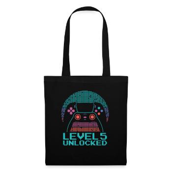 Gamer Gaming Level 5 Unlocked - Stoffbeutel - Schwarz - Vorne