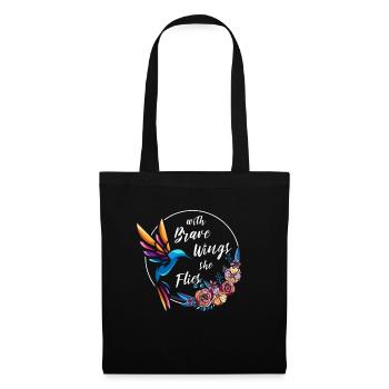 Colibri, Courageux, Motivant - Sac en tissu - noir - Devant