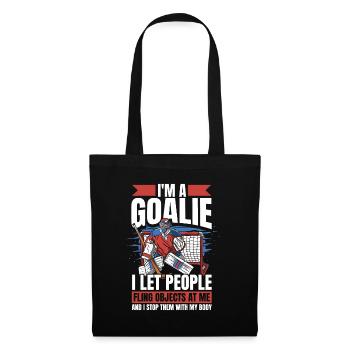 Ice Hockey Goalie Goalkeeper Puck Nothing Scares Me - Tote Bag - black - Front
