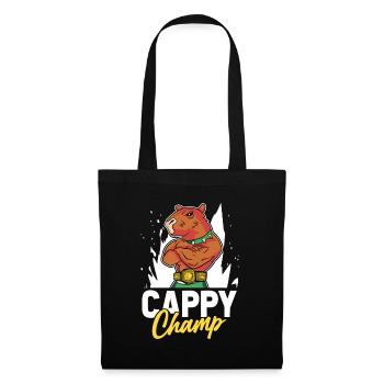 Capybara Wasserschwein - Stoffbeutel - Schwarz - Vorne