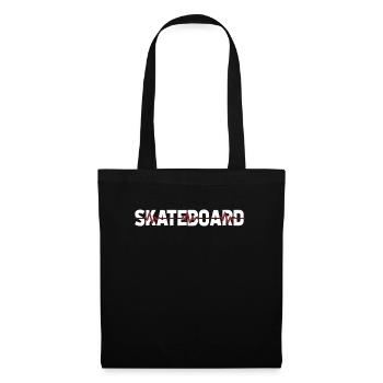 Skateboard Skater Ekg Heartbeat - Tote Bag - black - Front