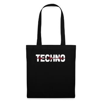 Techno Raver Ekg Heartbeat - Sac en tissu - noir - Devant