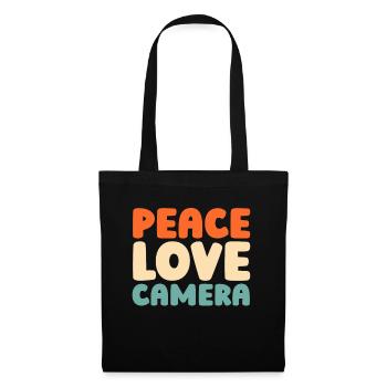 Photographer Photography Camera Peace Love Camera - Tote Bag - black - Front